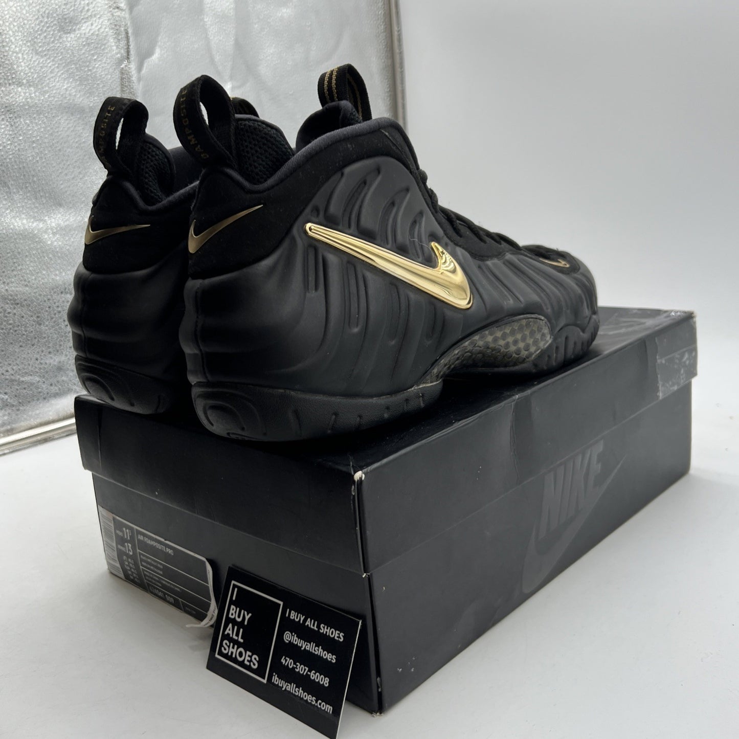 Size 11.5 - Nike Air Foamposite Pro Black Metallic Gold (624041-009)