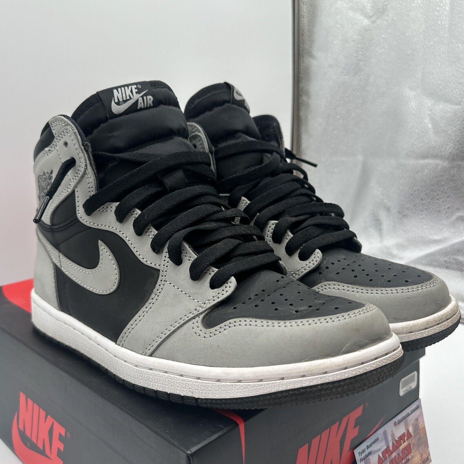 Size 8 - Jordan 1 Retro OG High Shadow 2.0 Grey White Black Leather And Suede