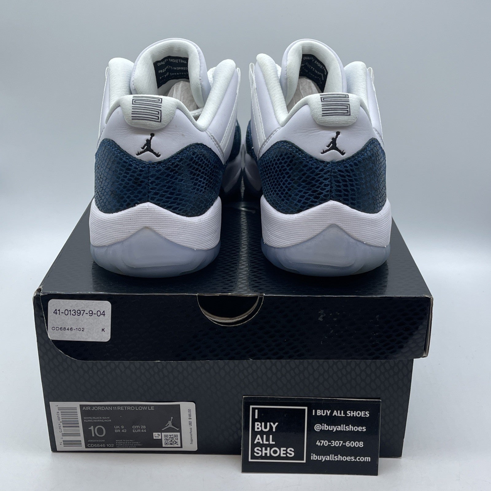 Size 10 - Jordan 11 Retro Low Snakeskin Blue Suede Leather (CD6846-102)