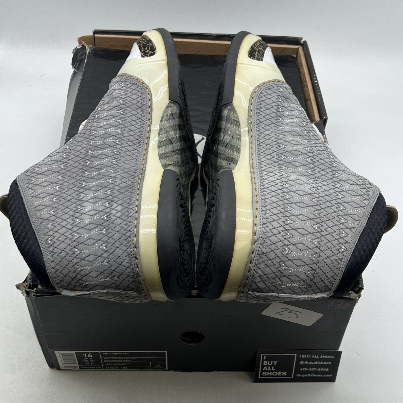 Size 16 - Air Jordan 23 OG White Stealth (318376-102)
