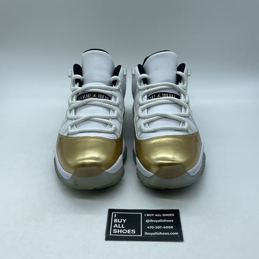 Size 9.5 - Air Jordan 11 Retro Low Closing Ceremony Gold White (528895-103)