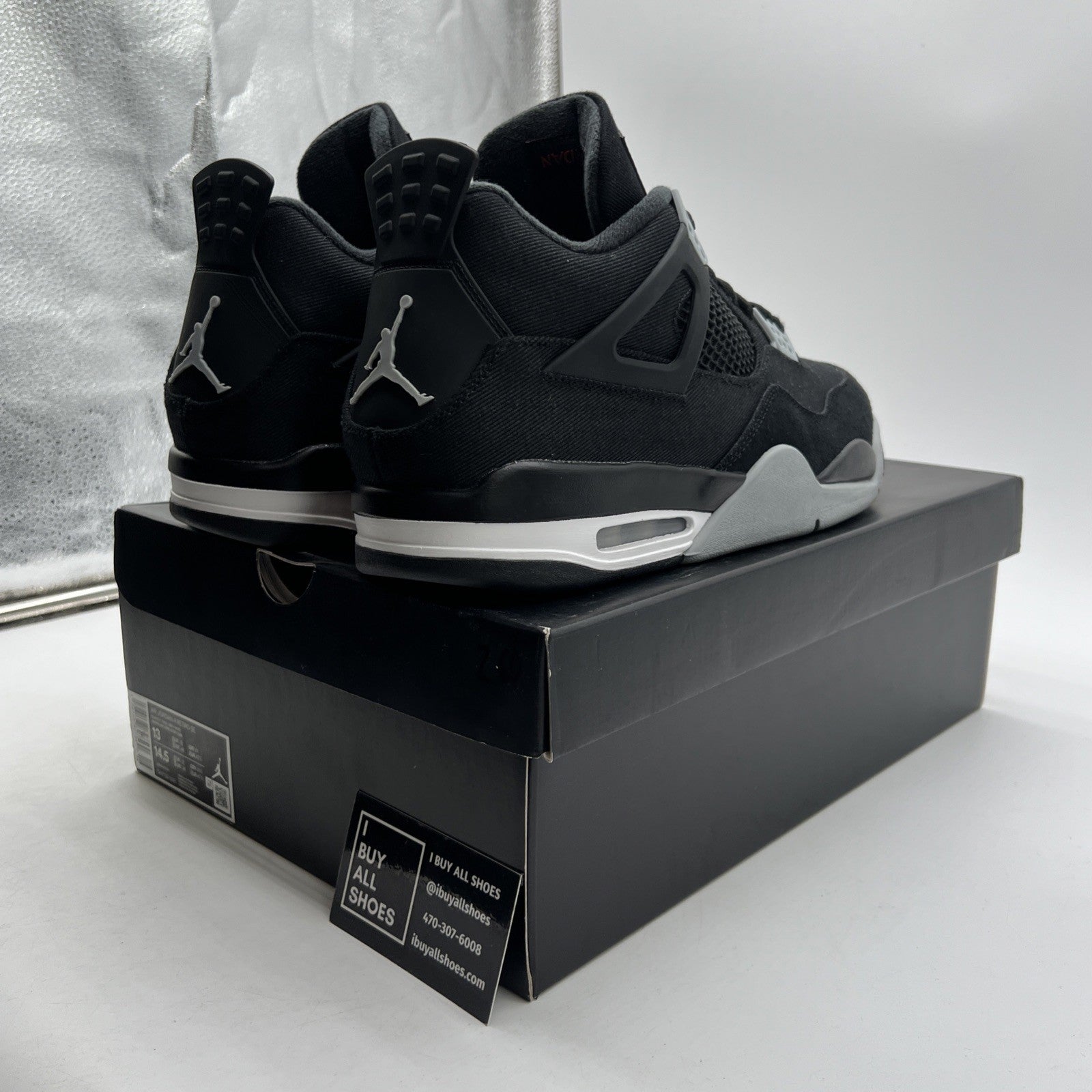 Size 13 - Air Jordan 4 Retro SE Mid Black Canvas (DH7138-006)