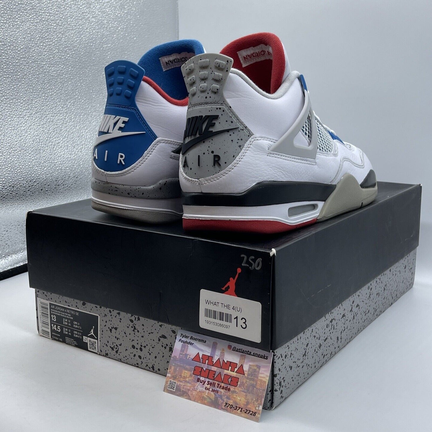 Size 13 - Jordan 4 Retro SE Mid What The 4 Blue Red Black White (CI1184-146)