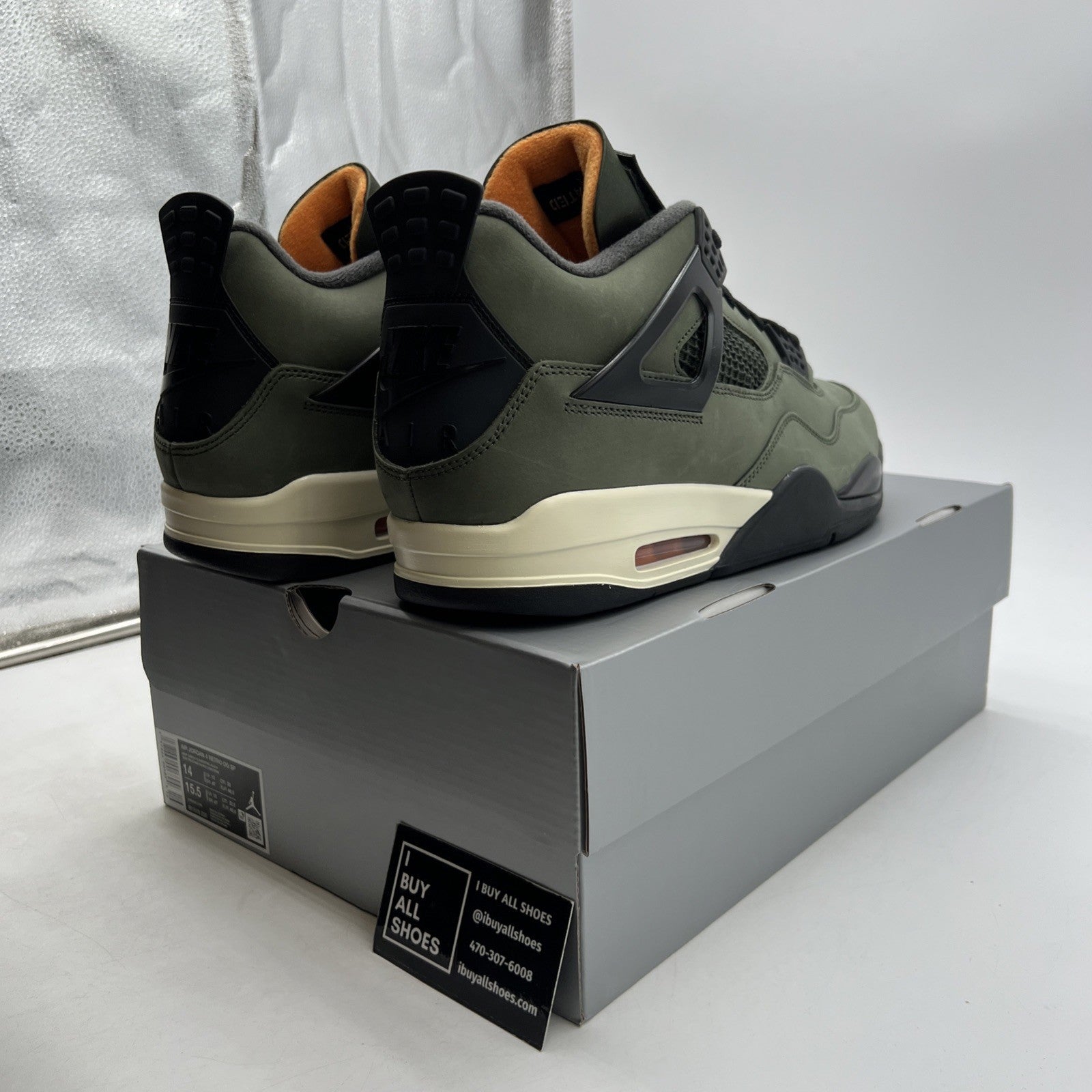 Size 14 - Undefeated x Air Jordan 4 Retro 2025 Green (IB1519-200)