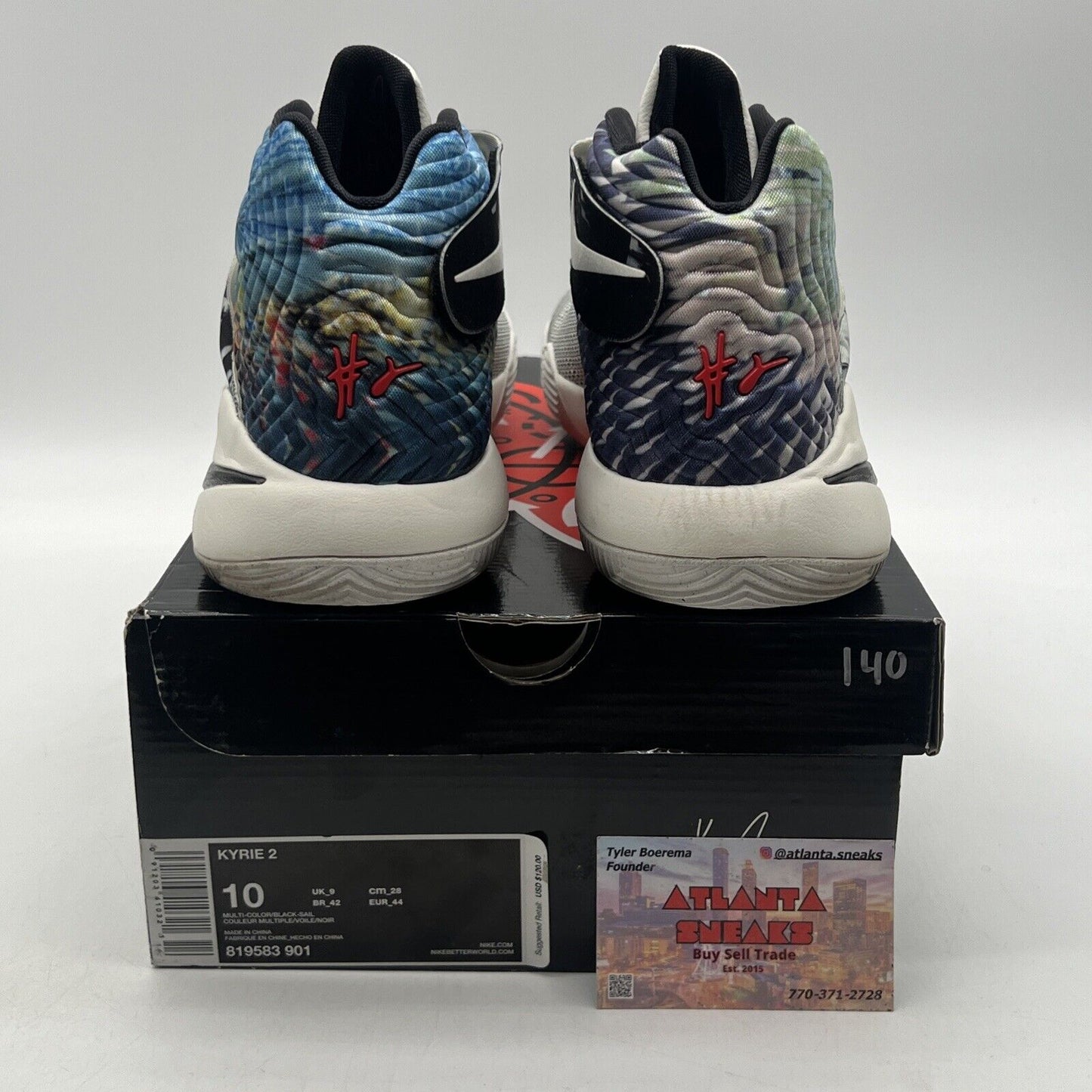 Size 10 - Nike Kyrie 2 Effect - Black White Blue (819583-901)