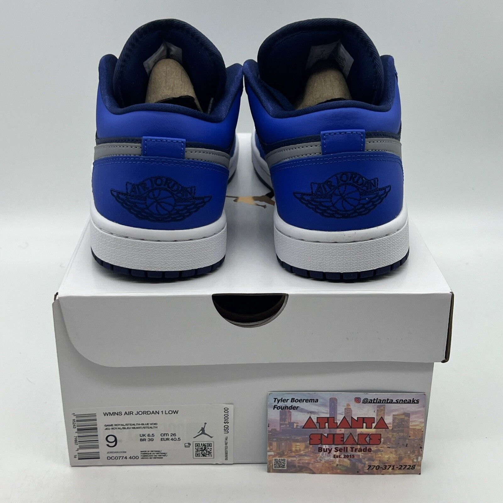 Nike Air Jordan Retro 1 Low Women's 9 White Game Royal Sneakers DC0774-400