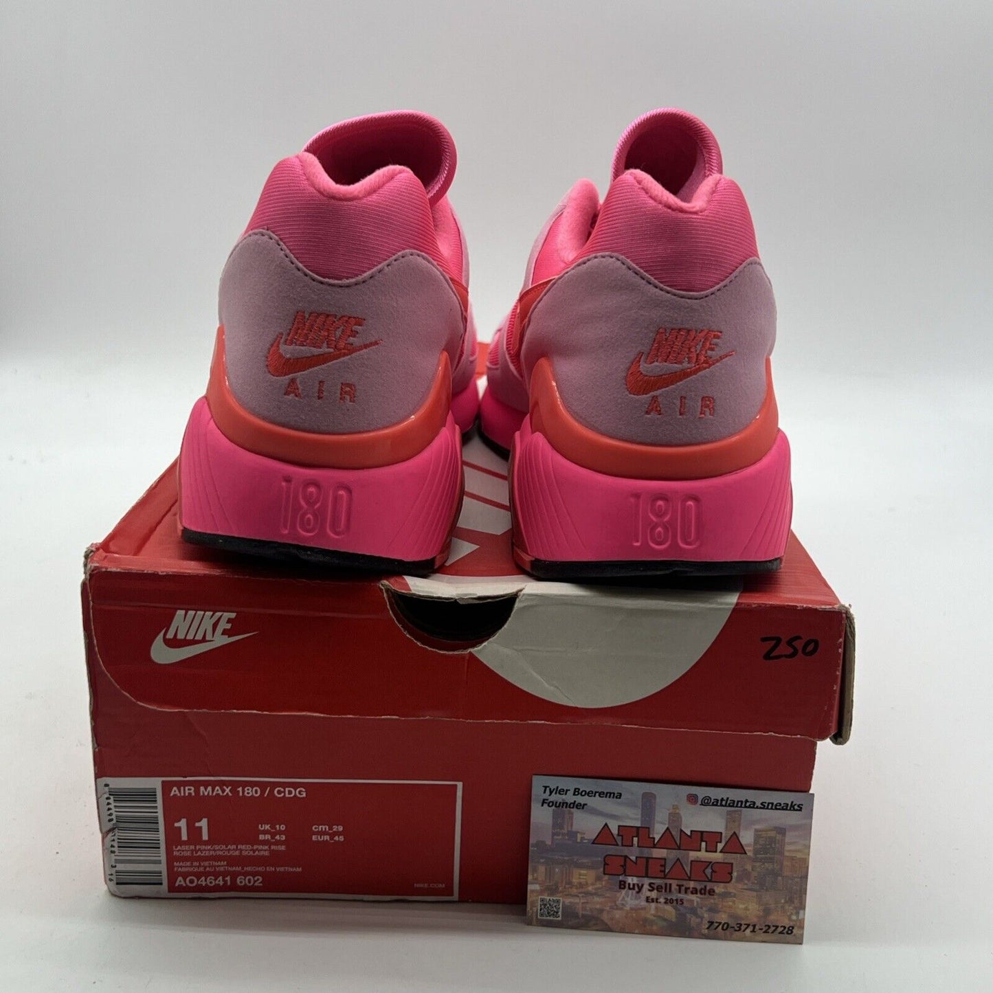 Size 11 - Nike Comme des Garçons x Air Max 180 Triple Pink (AO4641-602)