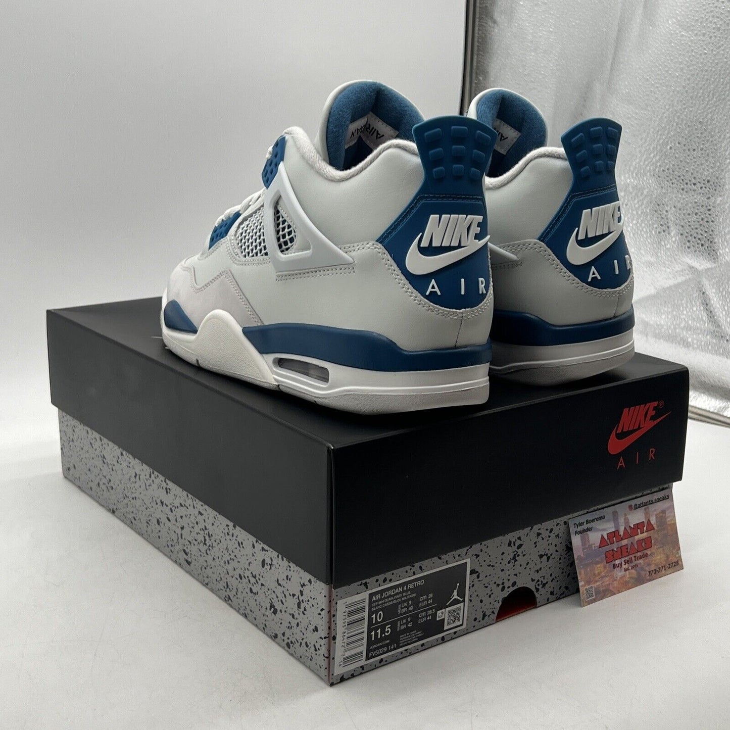 Size 10 - Air Jordan 4 Retro 2024 Military Blue White Leather (FV5029-141)