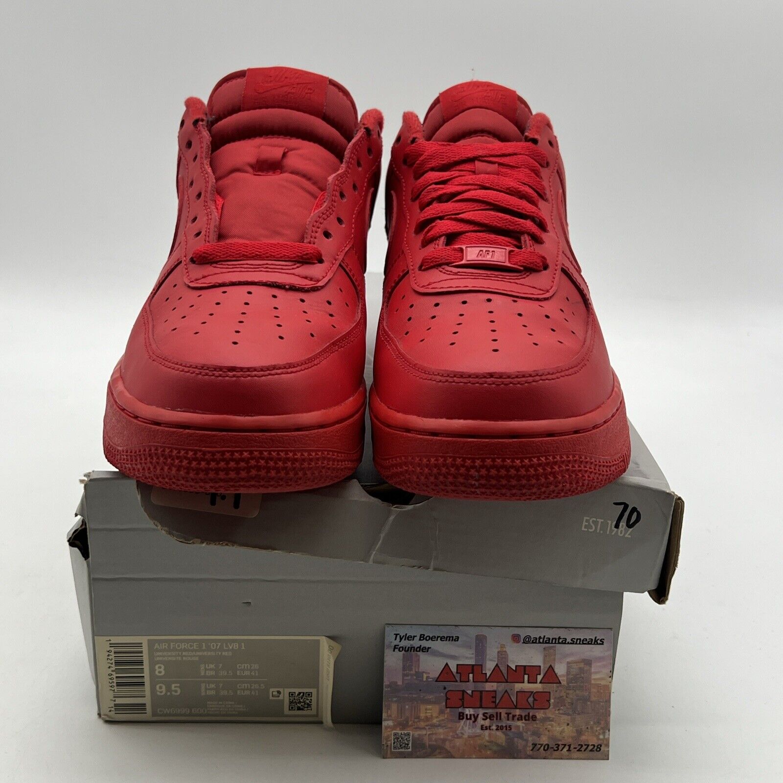 Size 8 - Nike Air Force 1 Low Triple Red (CW6999-600)