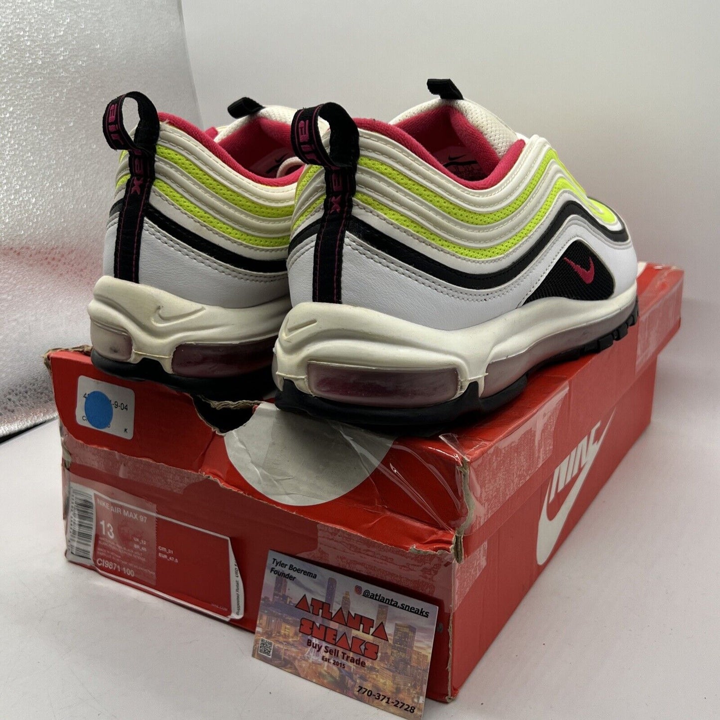 Size 13 - Nike Air Max 97 Volt Pink White Black (CI9871-100)