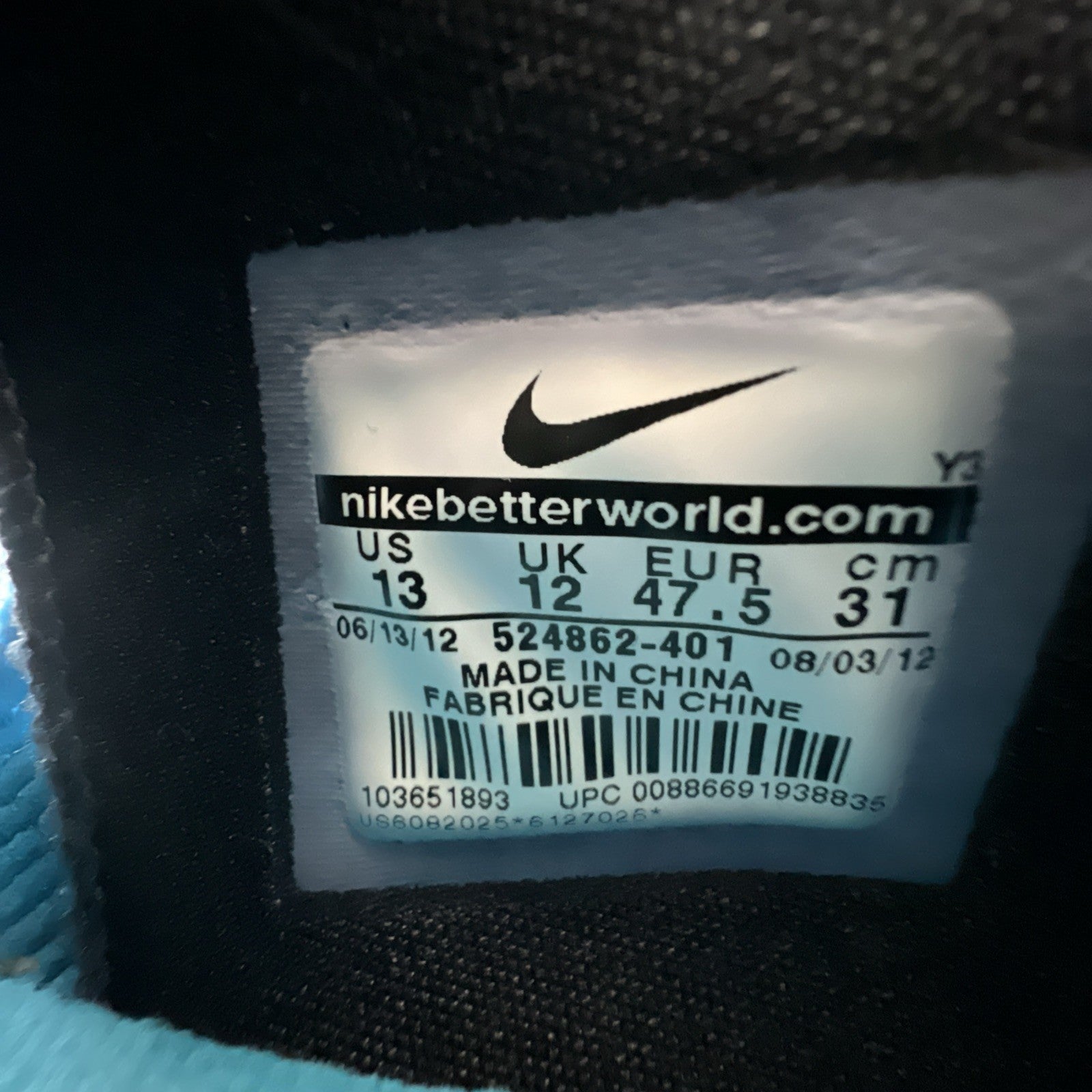 Size 13 - Nike Air Max Hyperposite Dark Obsidian (524862-401)
