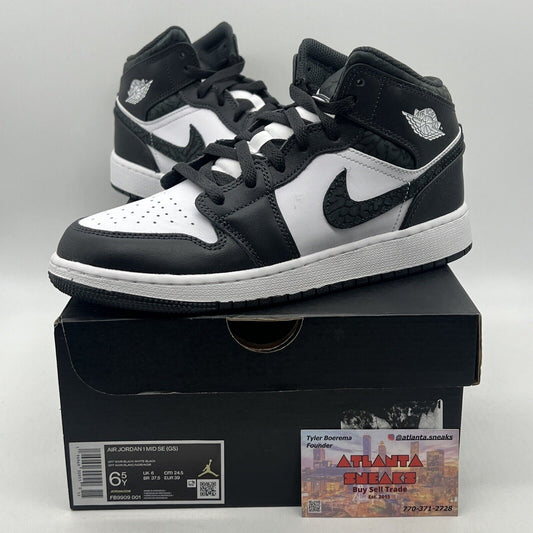 Size 7 - Air Jordan 1 SE Panda Elephant White Black Leather (FB9909-001)