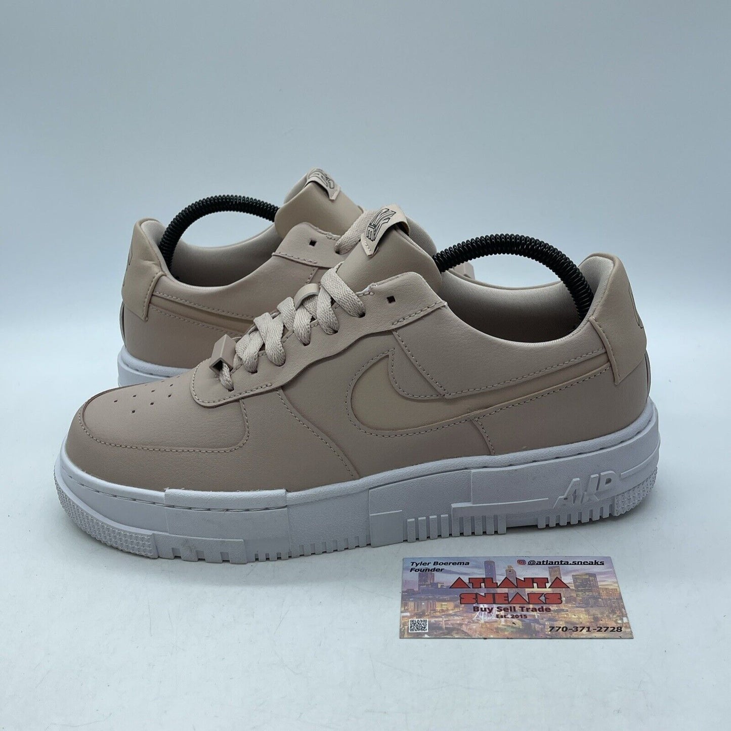 Size 10W - Nike Air Force 1 Pixel Particle Beige Pink Leather (CK6649-200)