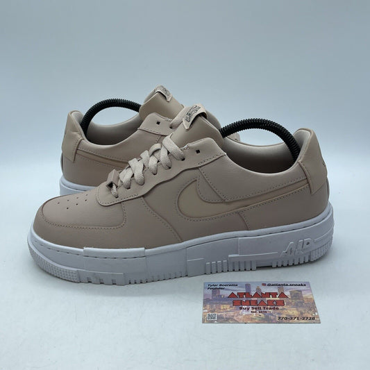 Size 10W - Nike Air Force 1 Pixel Particle Beige Pink Leather (CK6649-200)