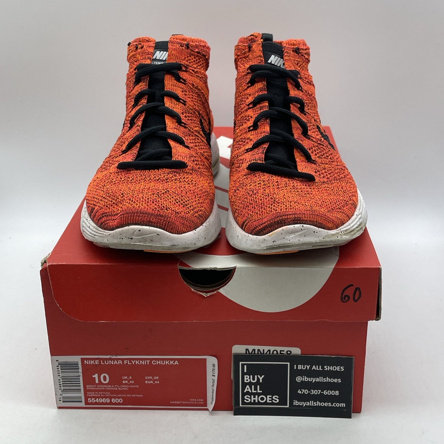 Size 10 - nike flyknit chukka Lunarlon (554969-500)