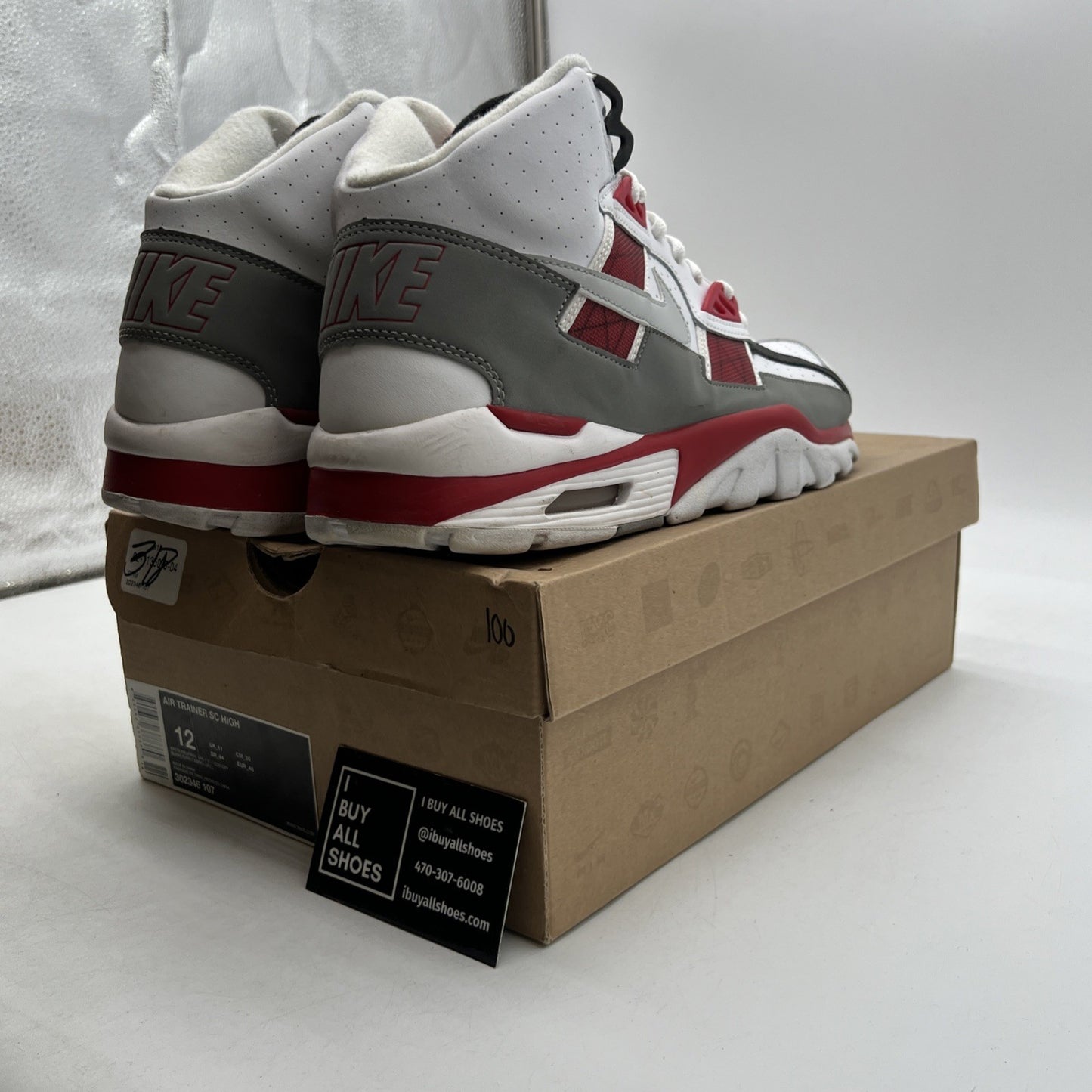 Size 12 - Nike Air Trainer SC High White Varsity Red (302346-107)