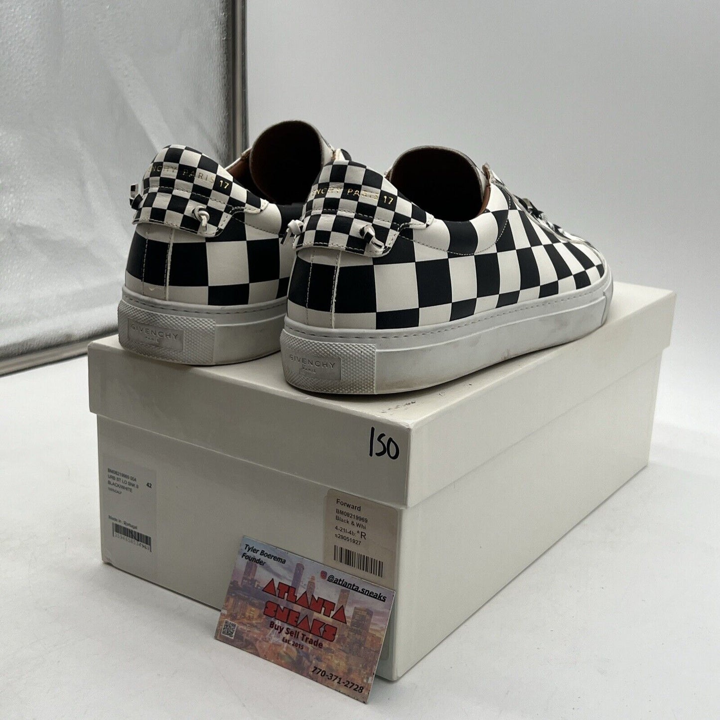 Size 42 - Givenchy Men Shoes Sneakers Black White Leather