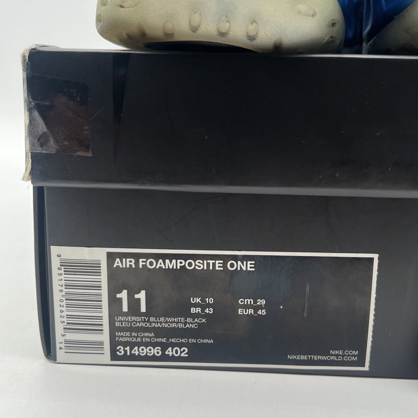 Size 11 - Nike Air Foamposite One University Blue Black Suede (314996-402)