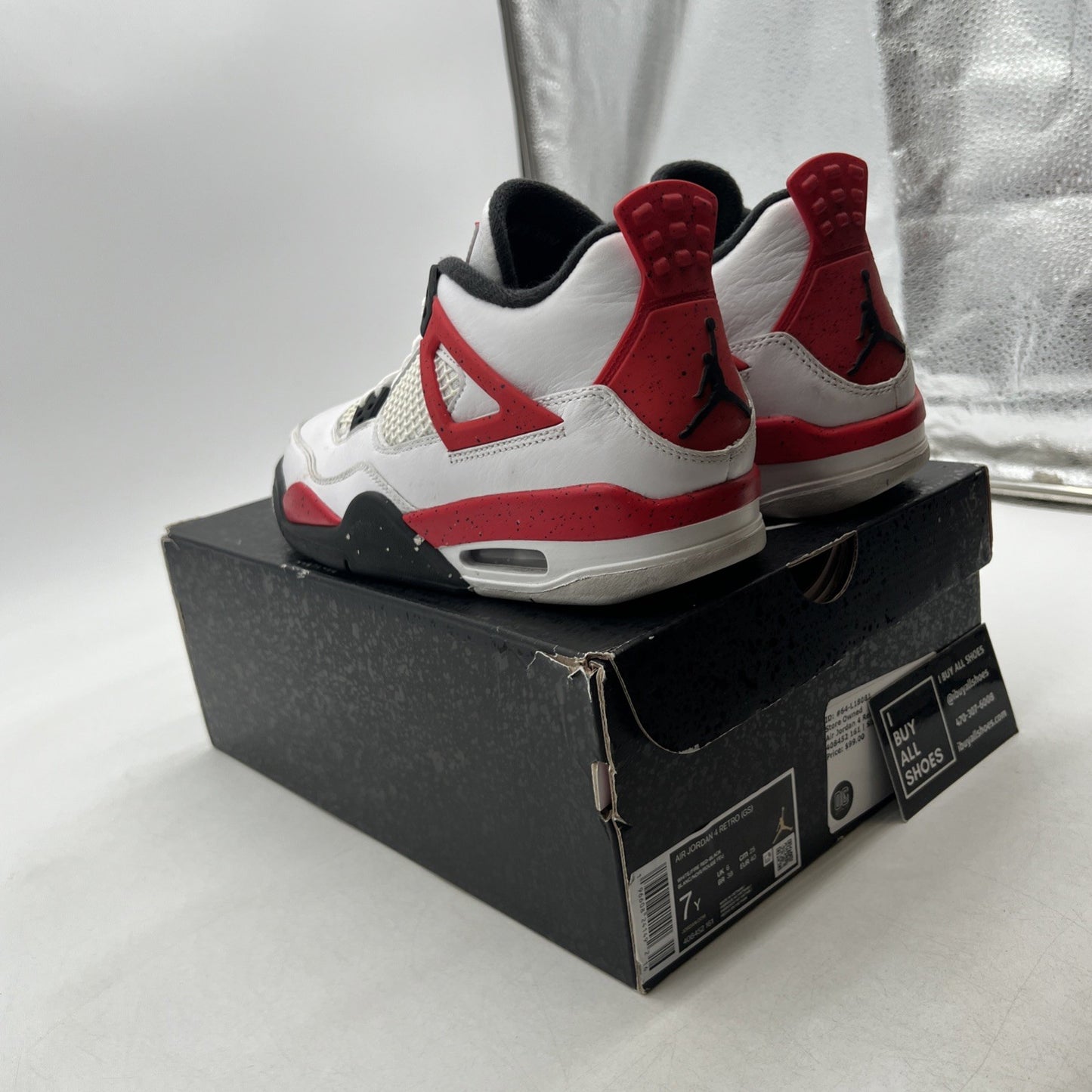 Size 7 - Air Jordan 4 Retro Mid Red Cement (408452-161)