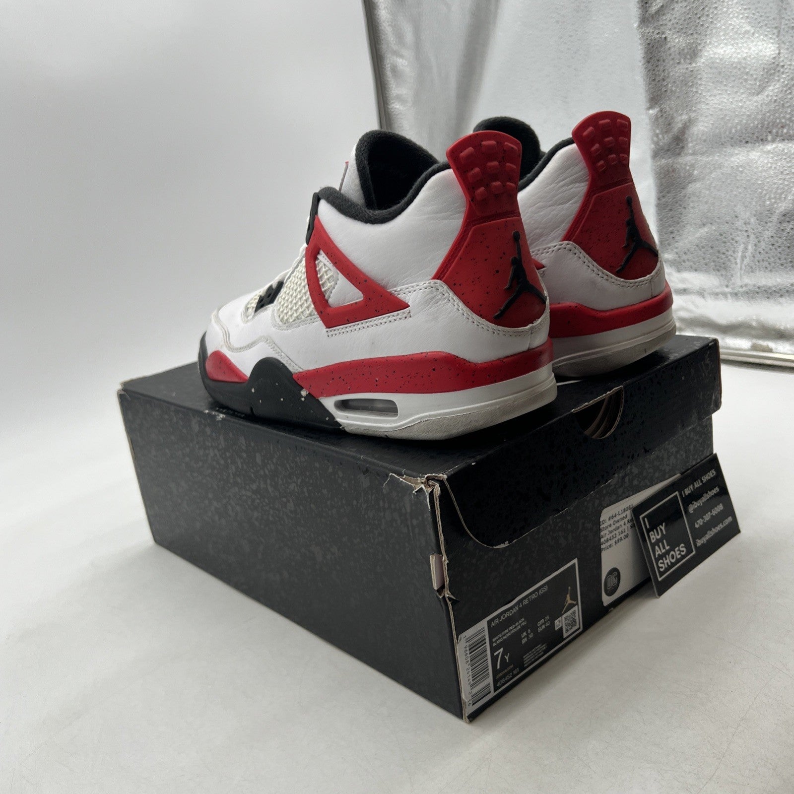 Size 7 - Air Jordan 4 Retro Mid Red Cement (408452-161)