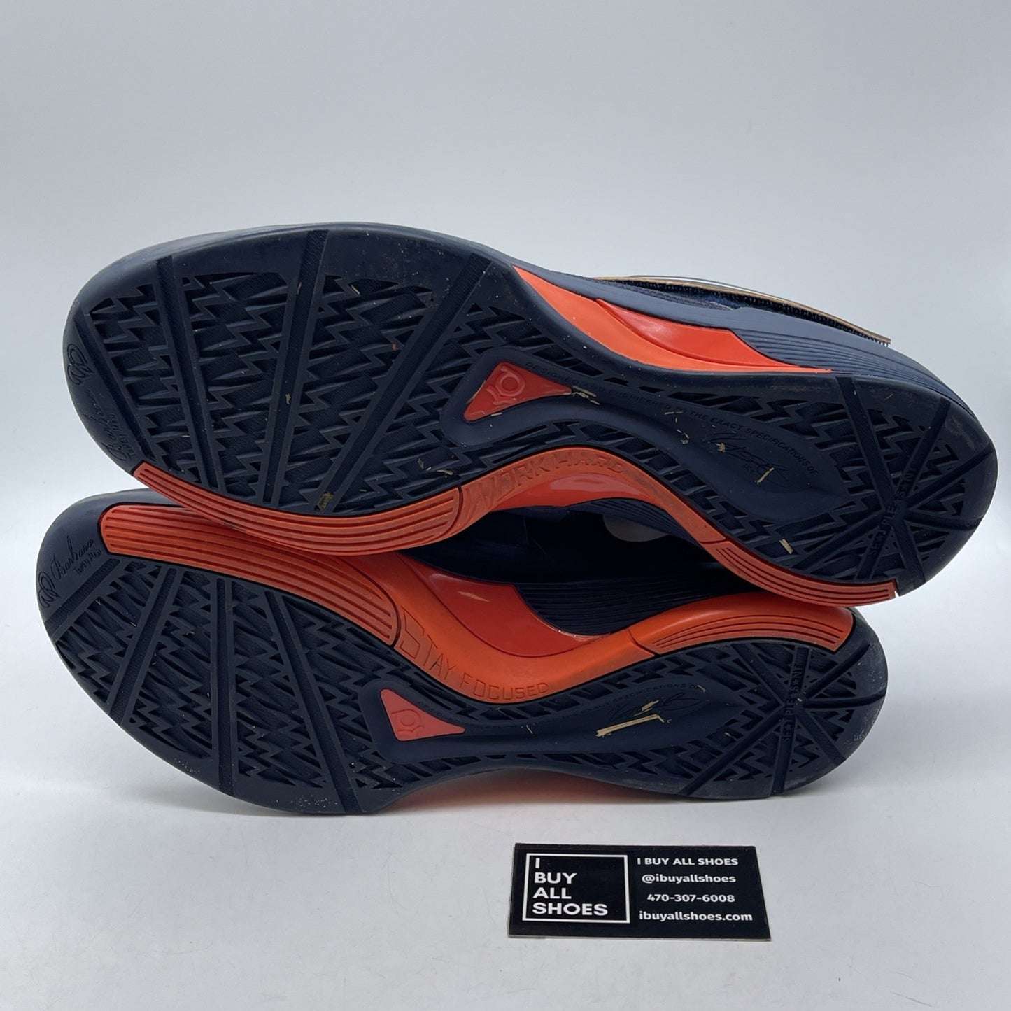 Size 13 - Nike Zoom KD 4 Midnight Navy White Orange Leather (473679-400)
