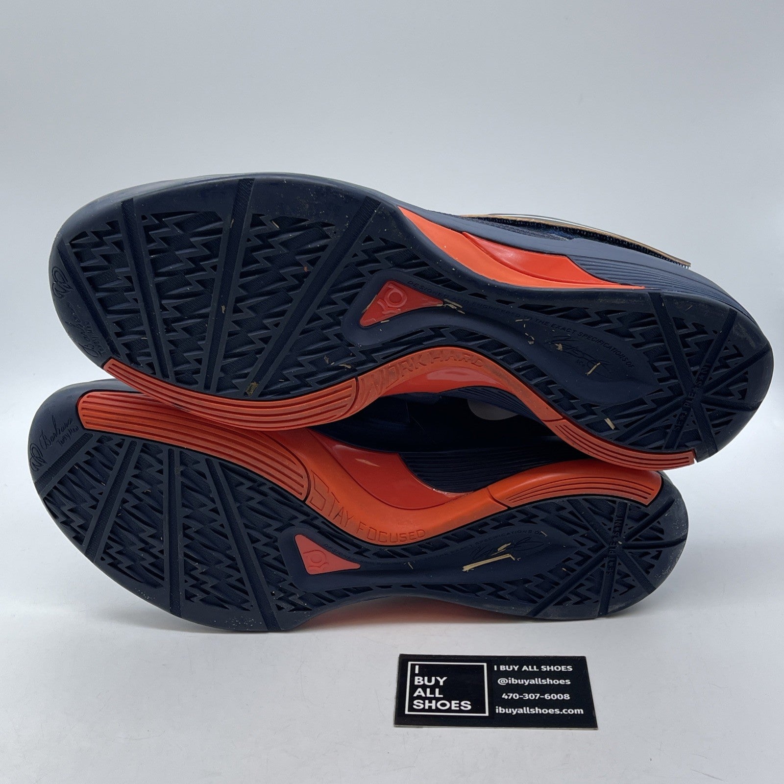 Size 13 - Nike Zoom KD 4 Midnight Navy White Orange Leather (473679-400)