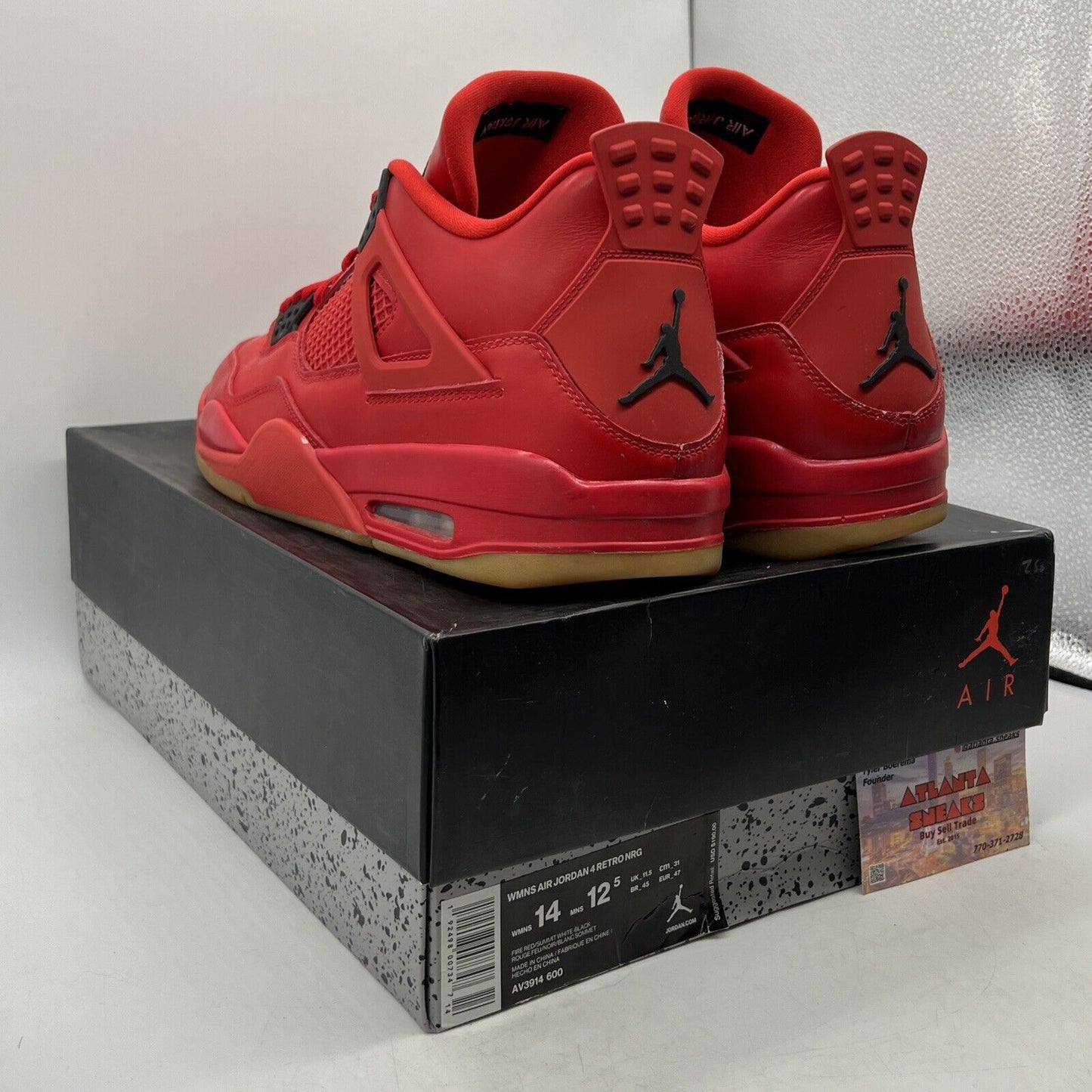 Size 14 - Air Jordan 4 Retro NRG Singles Day W Red Leather Gum (AV3914-600)