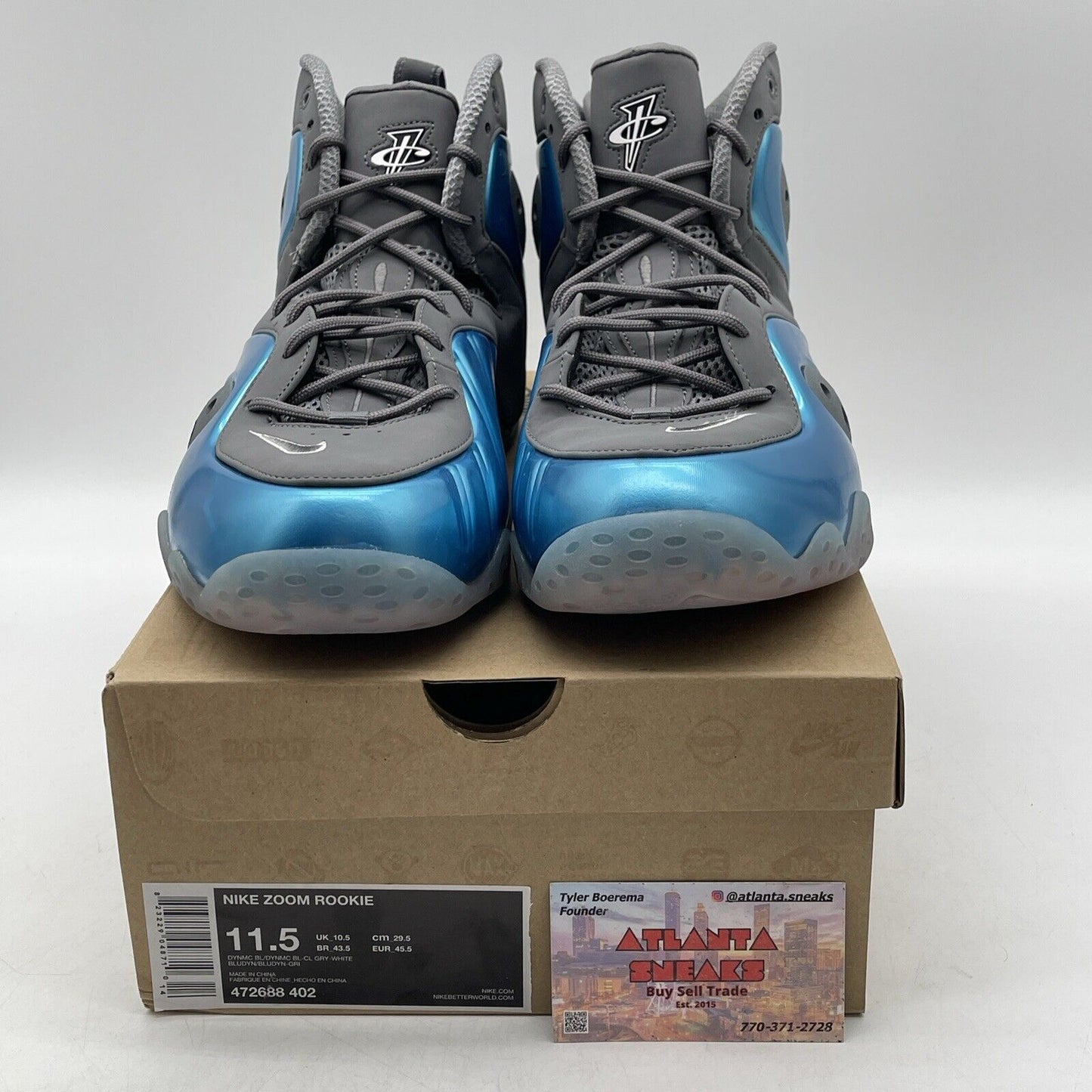 Size 11.5 - Nike Zoom Rookie Dynamic Blue Grey Black White (472688-402)