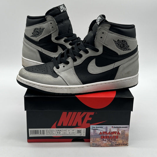 Size 10 - Jordan 1 Retro OG High Shadow 2.0 Grey Black Suede White All Stars