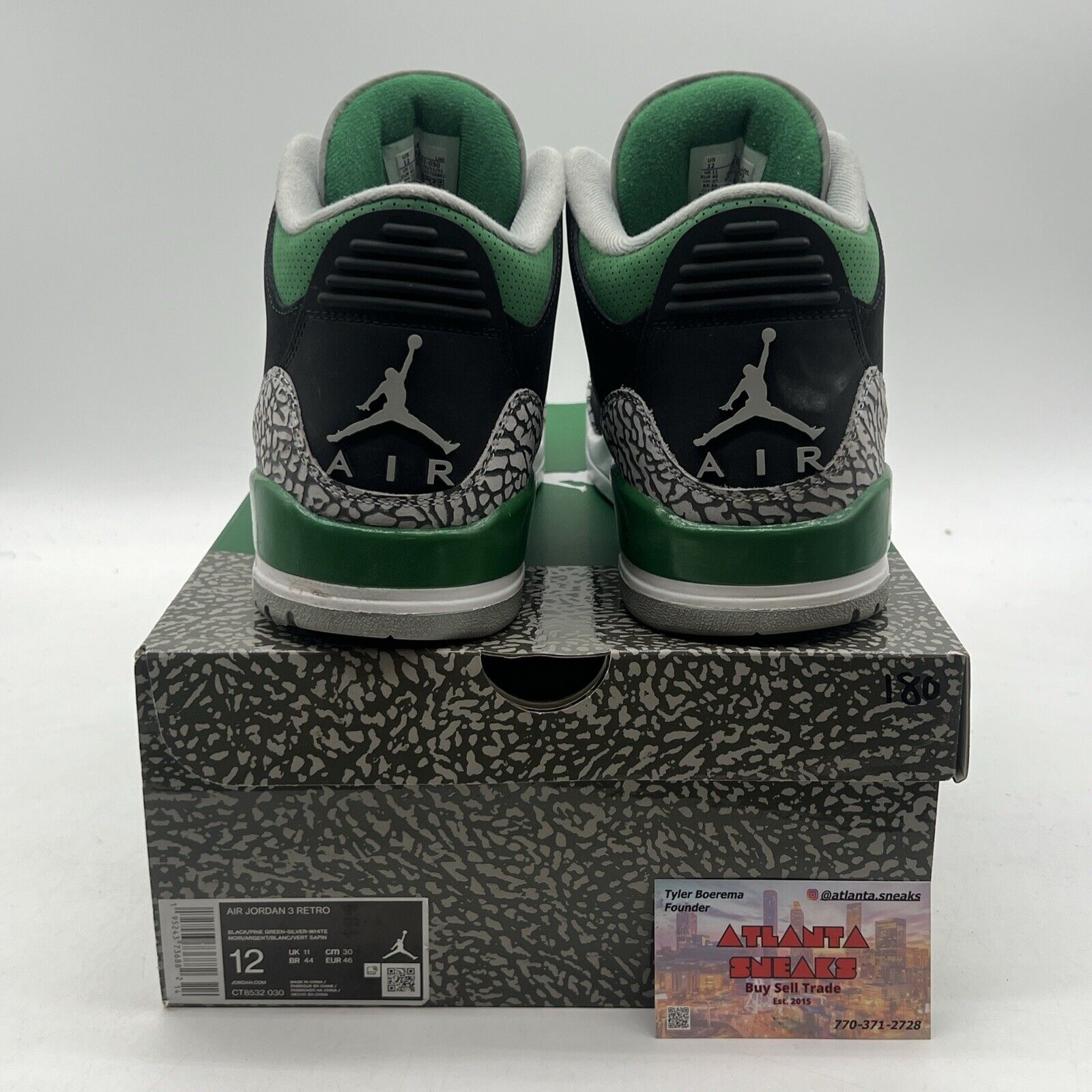 Size 12 - Jordan 3 Retro Mid Pine Green Black Grey Suede (CT8532-030)