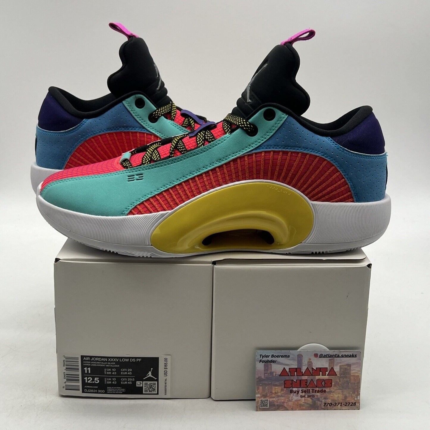 Size 11 - Air Jordan 35 DS PF Low Reflexology White Yellow Blue Red (DJ2831-300)