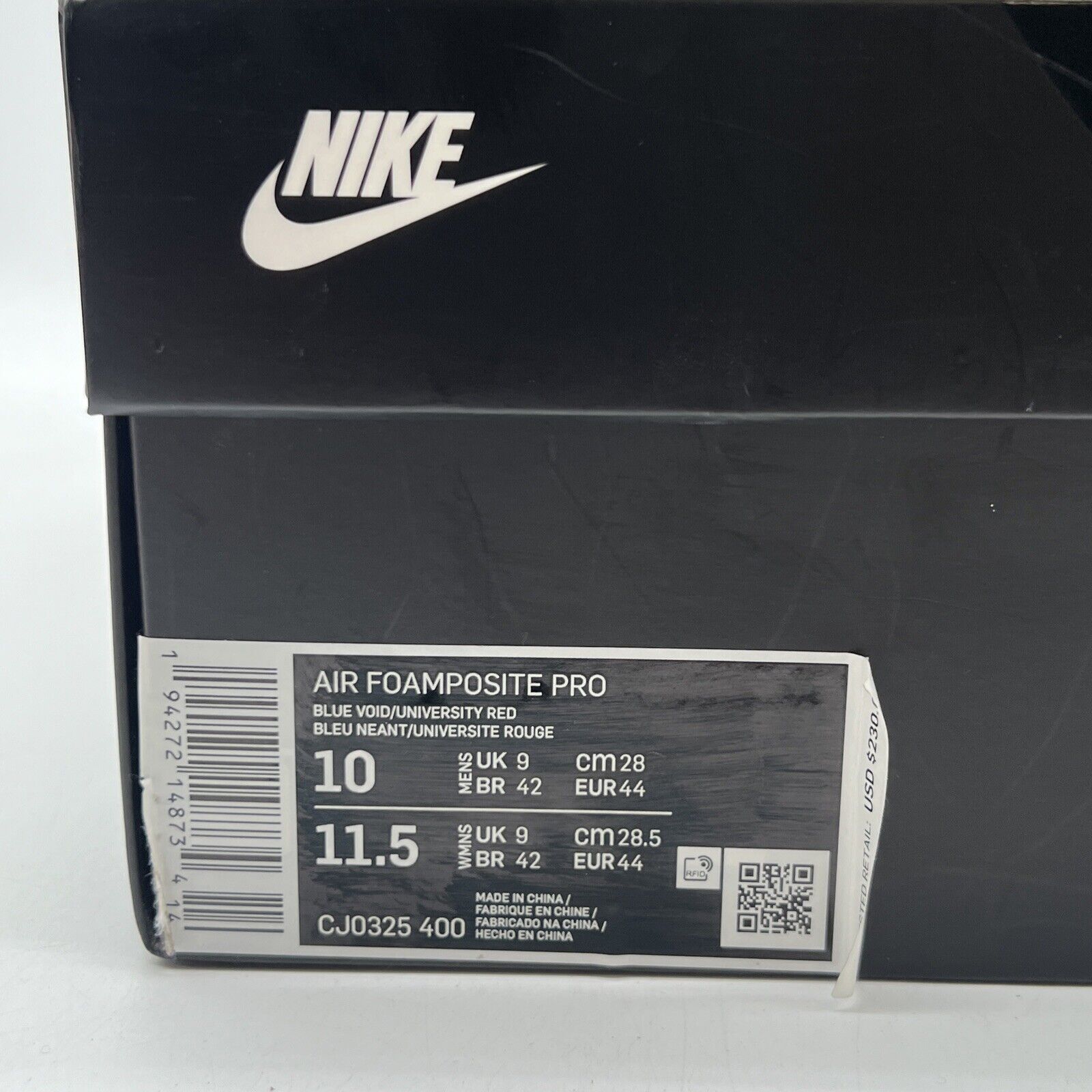 Size 10 - Nike Air Foamposite Pro USA White Navy Red Gum (CJ0325-400)