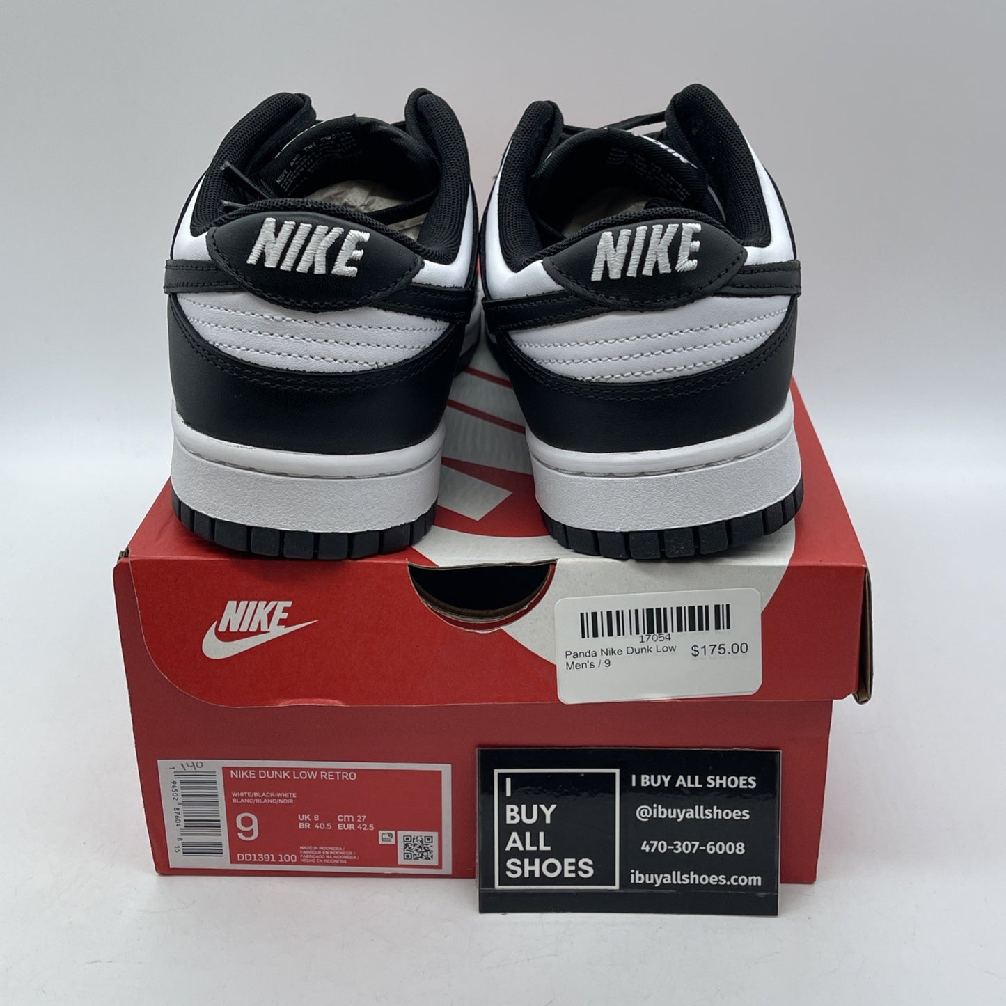 Size 9 - Nike Dunk Low Black White Leather (DD1391-100)