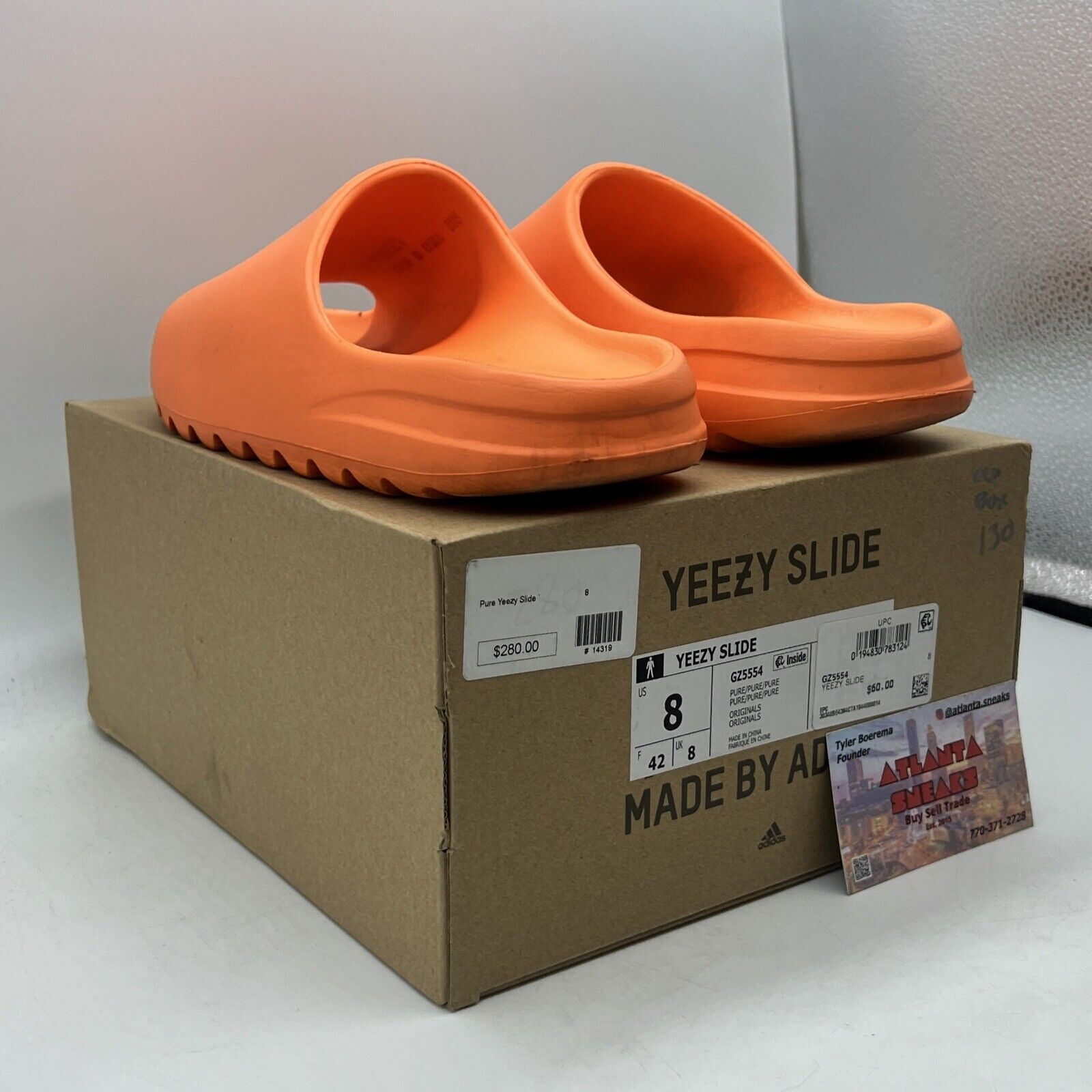 Adidas Yeezy Slide Enflame Orange GZ0953 Size 8 (GZ0953)