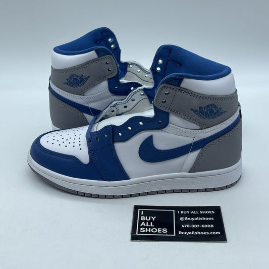 Size 4.5Y - Jordan 1 Retro OG High True Blue Grey White Suede (DZ5485-410)