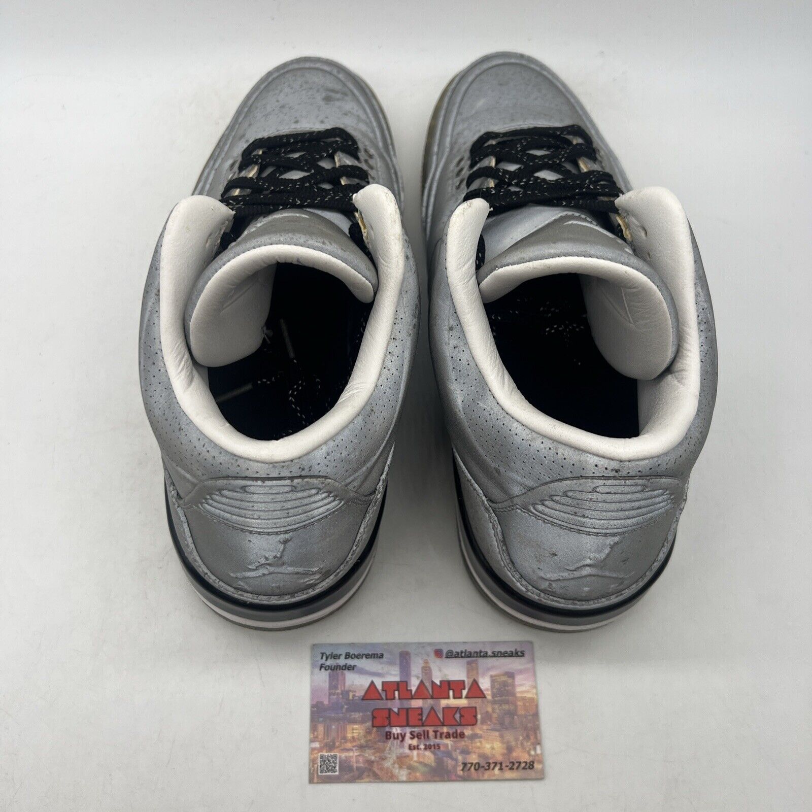 Size 8.5 - Air Jordan 3 5Lab3 Reflective Silver Black White (631603-003)