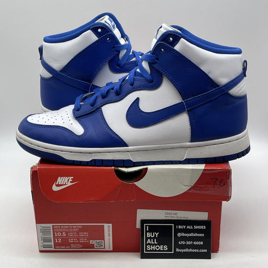 Size 10.5 - Nike Dunk 2021 High Kentucky Blue White Leather (DD1399-102)