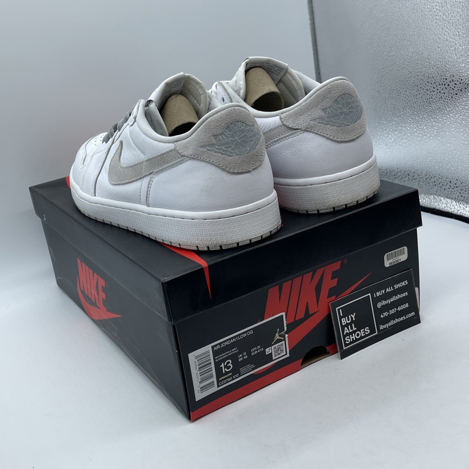 Size 13 - Jordan 1 Low OG Neutral Gray White Suede Leather (CZ0790-100)