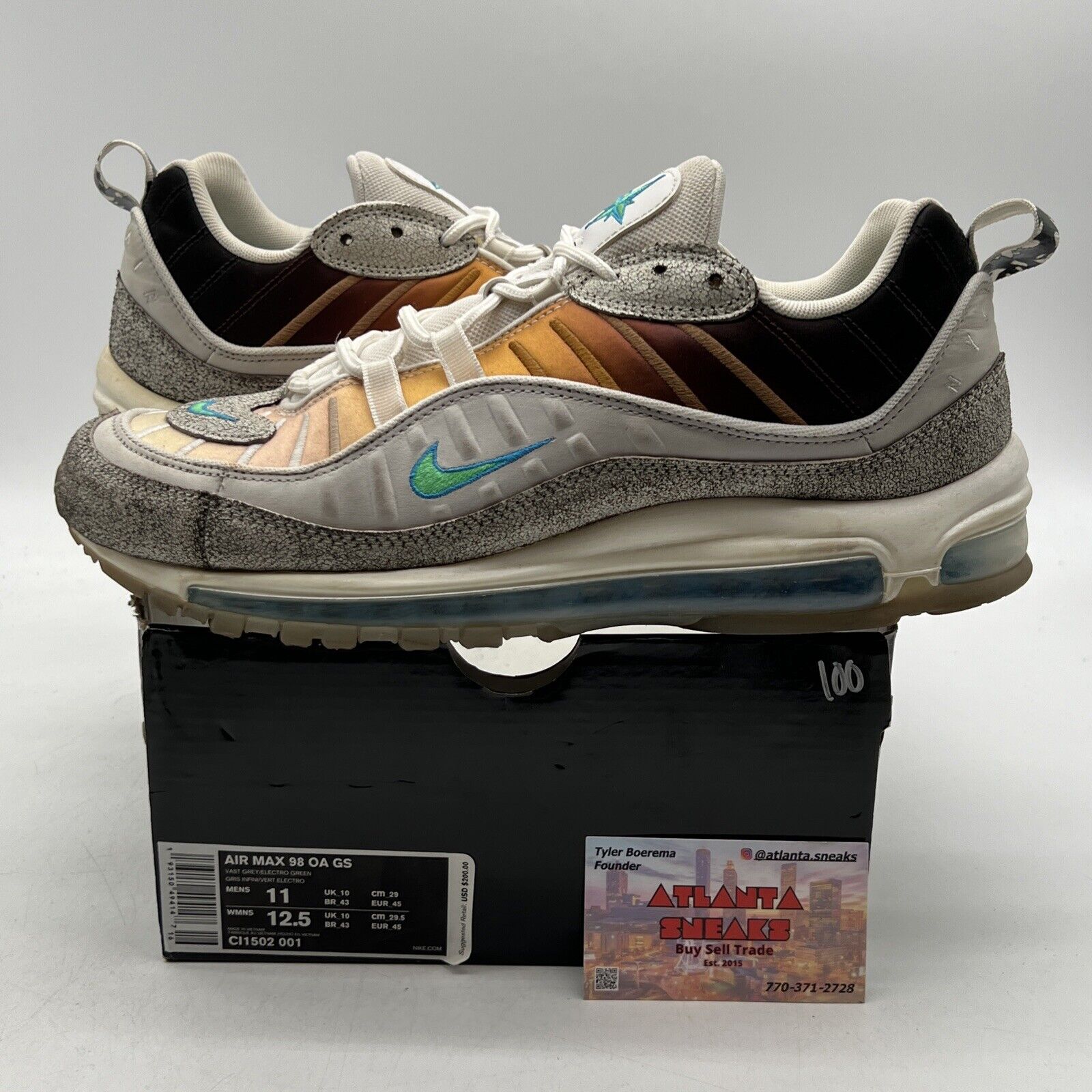 Size 11 - Nike Air Max 98 On Air: NYC La Mezcla White Brown Yellow (CI1502-001)