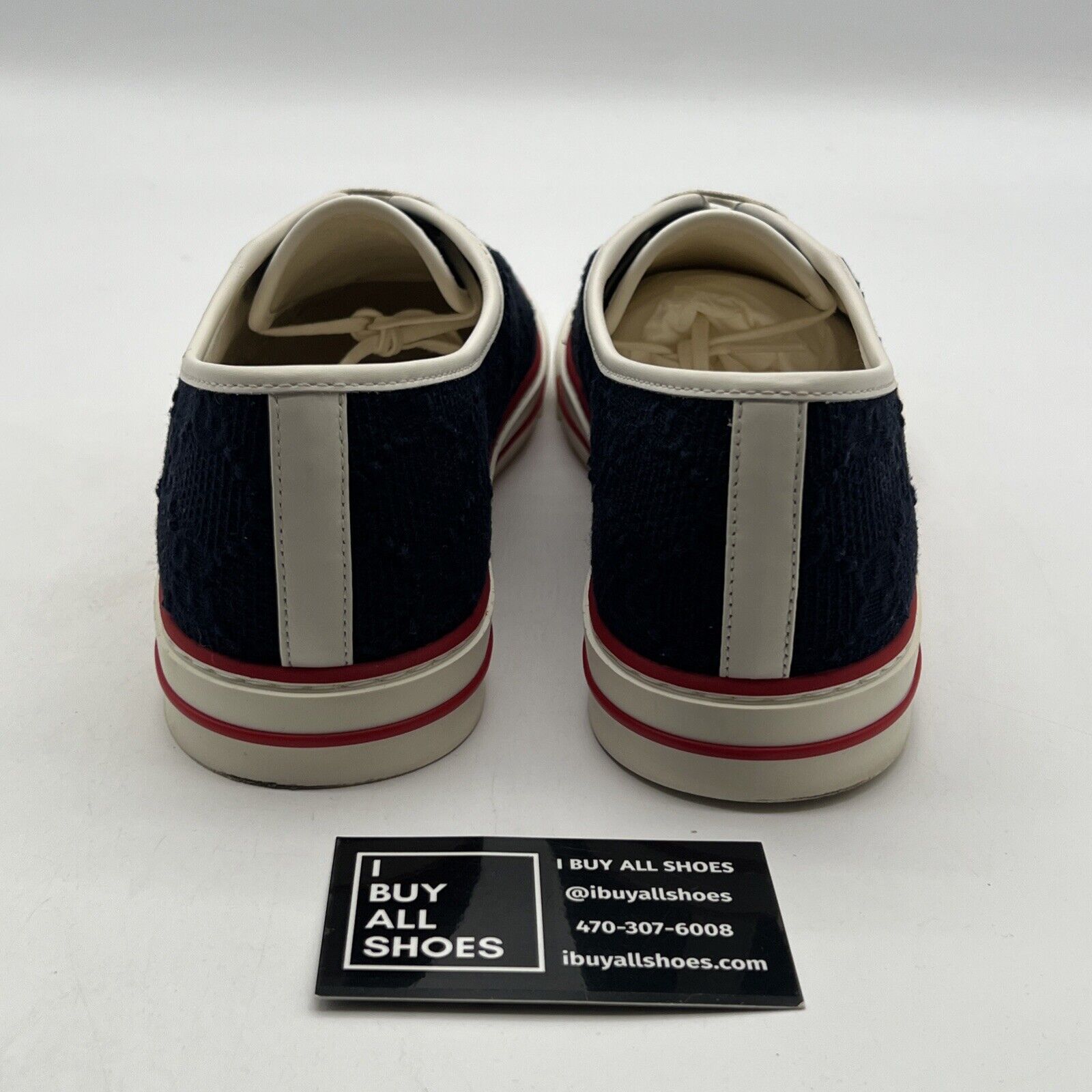 Size 10G - Gucci GG Tennis 1977 Sneaker Shoes Navy White