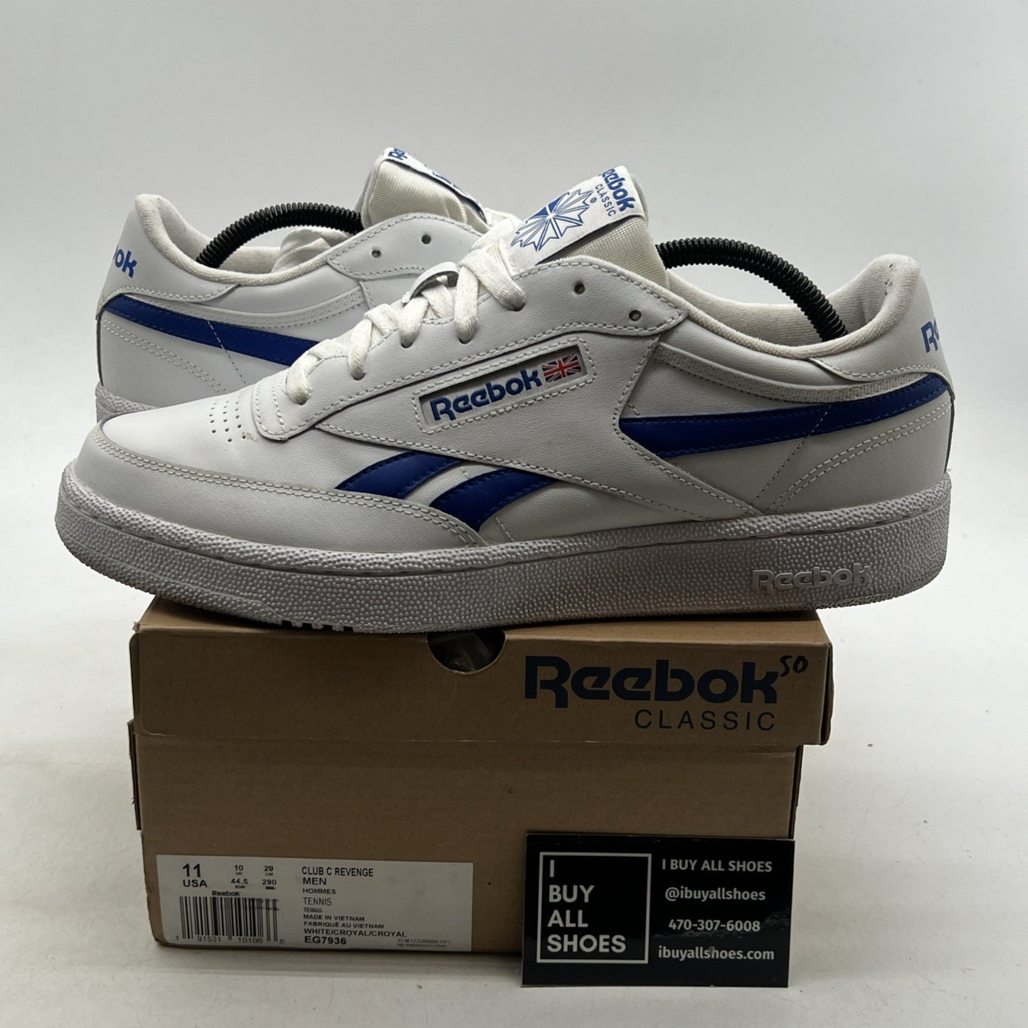 Size 11 - Reebok Club C Revenge White Collegiate Royal (EG7936)