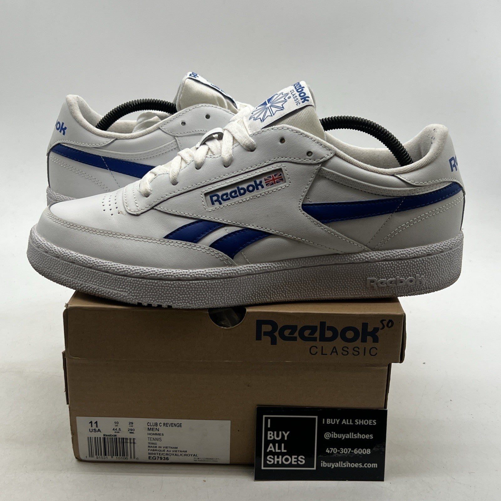 Size 11 - Reebok Club C Revenge White Collegiate Royal (EG7936)