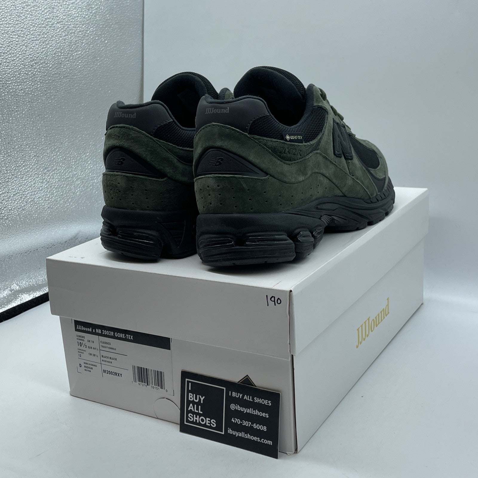 Size 10.5 - New Balance JJJJound x 2002R GORE-TEX Pine Green Black (M2002RXY)