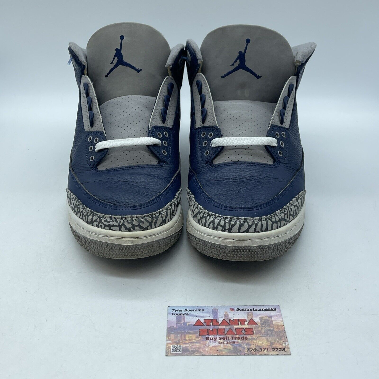 Size 12 - Jordan 3 Retro Georgetown Blue White Leather Grey Suede (CT8532-401)