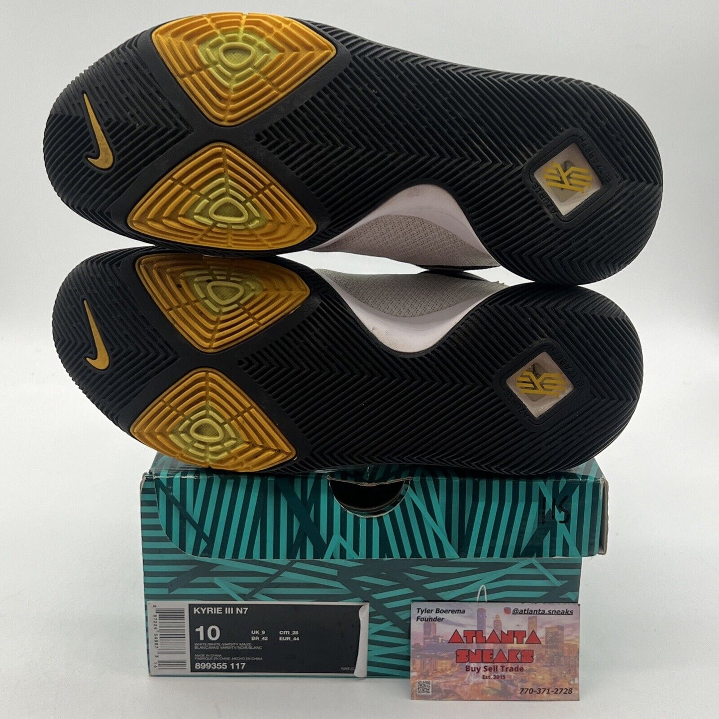 Size 10 - Nike Kyrie 3 N7 (899355-117) Black White Yellow