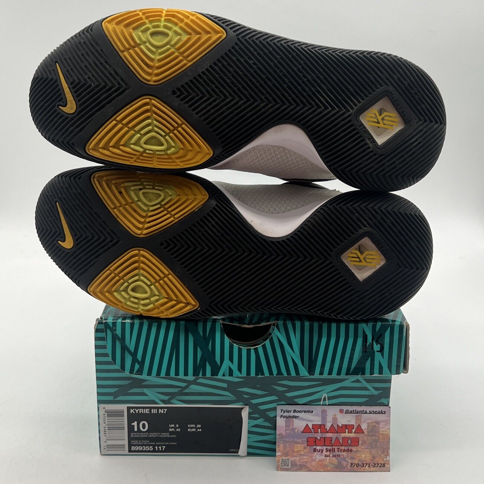 Size 10 - Nike Kyrie 3 N7 (899355-117) Black White Yellow