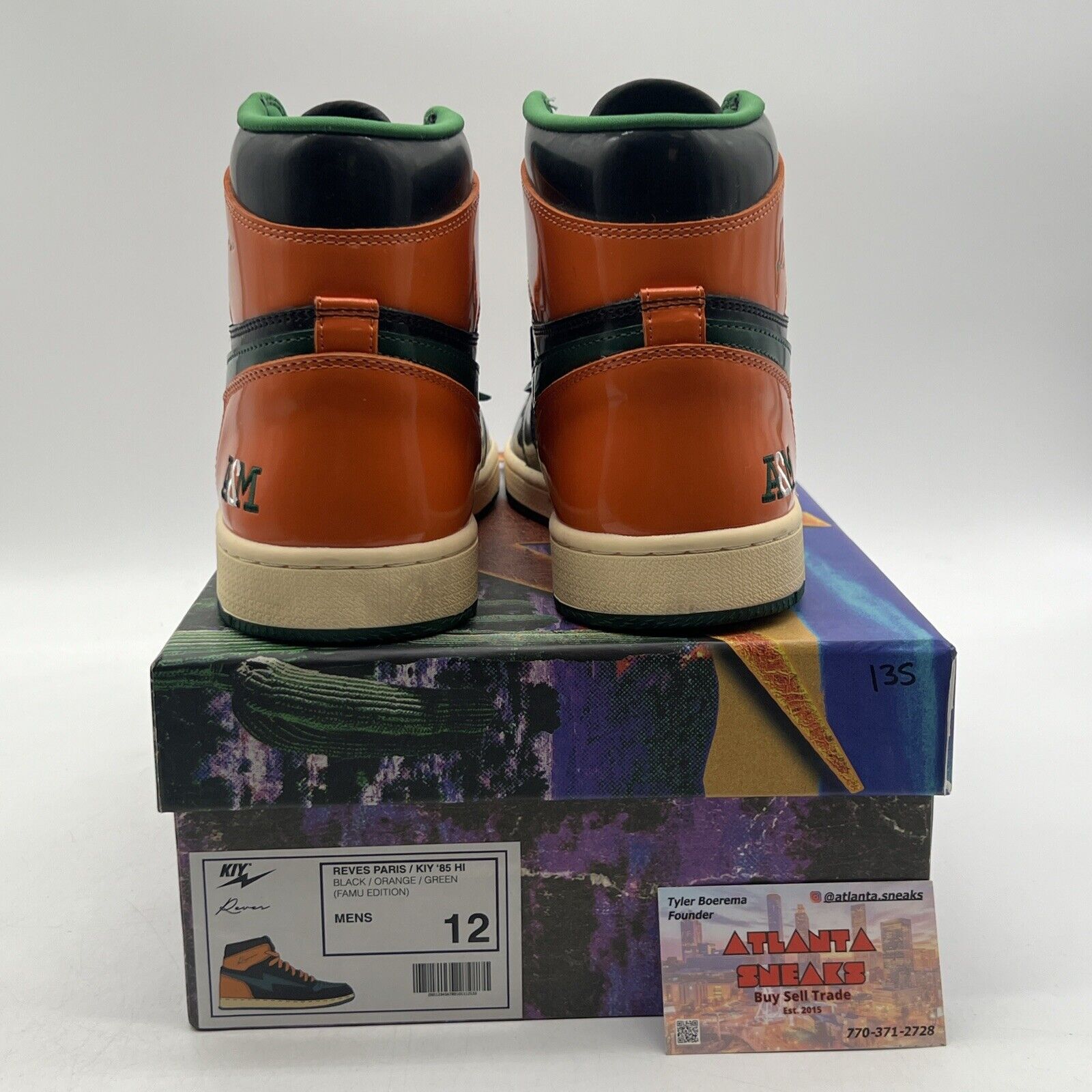 Size 12-Reves Paris x Air Kiy ‘85 Hi FAMU EDITION BRAND NEW Deadstock BLK/GRN/OR