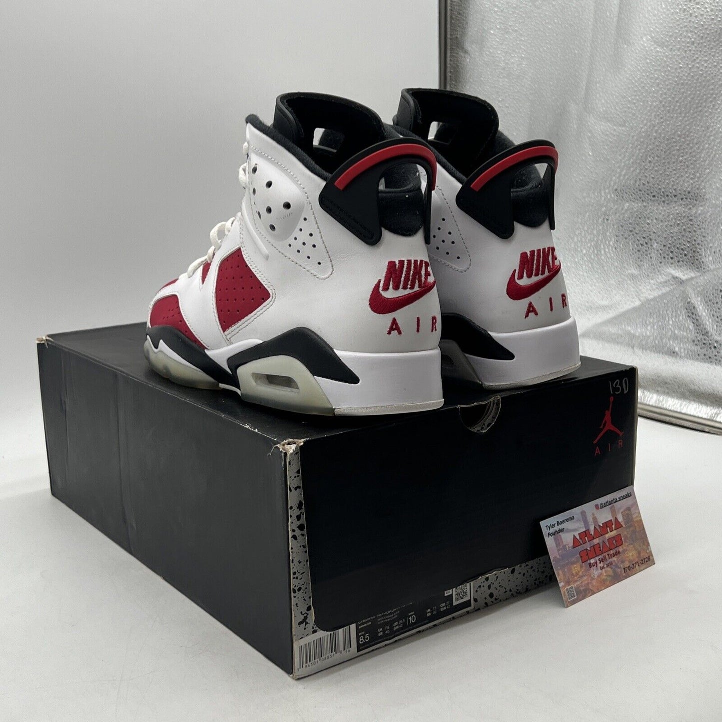 Size 8.5 - Jordan 6 Retro OG Mid Carmine Black White Red Suede (CT8629-106)