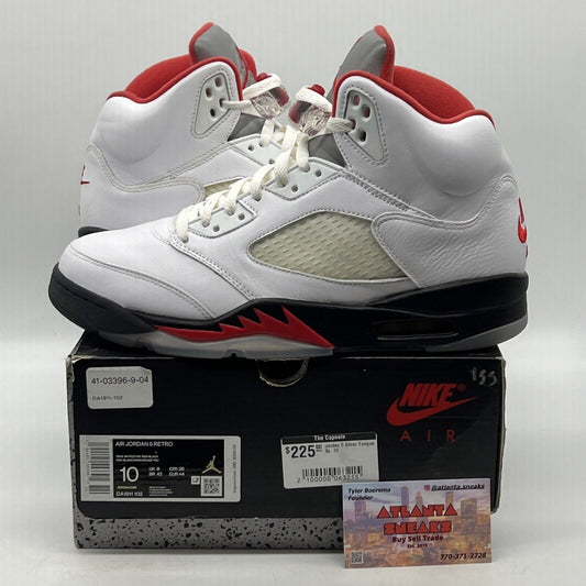 Size 10 - Jordan 5 Retro Mid Fire Red Black White Leather (DA1911-102)