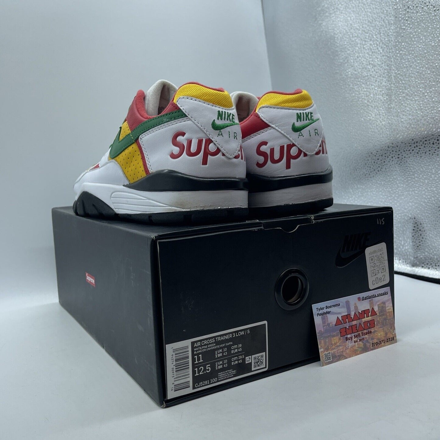 Size 11 - Supreme x Air Cross Trainer 3 Low White University Gold (CJ5291-100)
